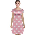Polka Dots - White on Cherry Blossom Pink Cap Sleeve Nightdress