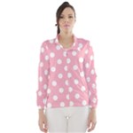 Polka Dots - White on Cherry Blossom Pink Wind Breaker (Women)