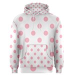 Polka Dots - Cherry Blossom Pink on White Men s Pullover Hoodie