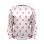 Polka Dots - Cherry Blossom Pink on White Women s Sweatshirt
