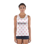 Polka Dots - Cherry Blossom Pink on White Women s Sport Tank Top