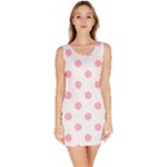 Polka Dots - Cherry Blossom Pink on White Bodycon Dress