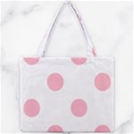 Polka Dots - Cherry Blossom Pink on White Mini Tote Bag