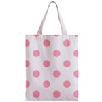 Polka Dots - Cherry Blossom Pink on White Zipper Classic Tote Bag