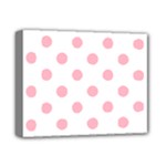 Polka Dots - Cherry Blossom Pink on White Deluxe Canvas 14  x 11  (Stretched)