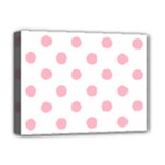 Polka Dots - Cherry Blossom Pink on White Deluxe Canvas 16  x 12  (Stretched)