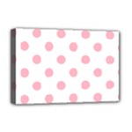 Polka Dots - Cherry Blossom Pink on White Deluxe Canvas 18  x 12  (Stretched)
