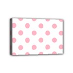 Polka Dots - Cherry Blossom Pink on White Mini Canvas 6  x 4  (Stretched)