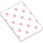 Polka Dots - Cherry Blossom Pink on White Large Memo Pads