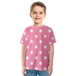 Polka Dots - White on Flamingo Pink Kid s Sport Mesh Tee
