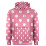 Polka Dots - White on Flamingo Pink Men s Pullover Hoodie
