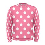 Polka Dots - White on Flamingo Pink Men s Sweatshirt