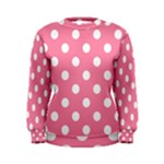 Polka Dots - White on Flamingo Pink Women s Sweatshirt