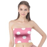 Polka Dots - White on Flamingo Pink Tube Top