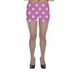 Polka Dots - White on Flamingo Pink Skinny Shorts