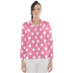 Polka Dots - White on Flamingo Pink Wind Breaker (Women)