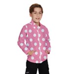 Polka Dots - White on Flamingo Pink Wind Breaker (Kids)