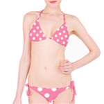 Polka Dots - White on Flamingo Pink Bikini Set