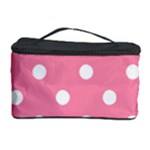 Polka Dots - White on Flamingo Pink Cosmetic Storage Case