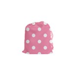Polka Dots - White on Flamingo Pink Drawstring Pouch (XS)
