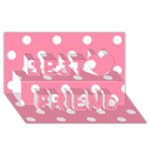 Polka Dots - White on Flamingo Pink Best Friends 3D Greeting Card (8x4)