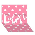 Polka Dots - White on Flamingo Pink BOY 3D Greeting Card (7x5)