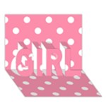 Polka Dots - White on Flamingo Pink GIRL 3D Greeting Card (7x5)