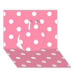 Polka Dots - White on Flamingo Pink Apple 3D Greeting Card (7x5)