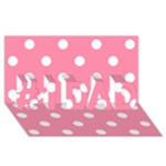 Polka Dots - White on Flamingo Pink #1 DAD 3D Greeting Card (8x4)