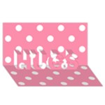 Polka Dots - White on Flamingo Pink HUGS 3D Greeting Card (8x4)