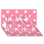 Polka Dots - White on Flamingo Pink Best Wish 3D Greeting Card (8x4)