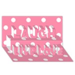 Polka Dots - White on Flamingo Pink Laugh Live Love 3D Greeting Card (8x4)