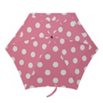 Polka Dots - White on Flamingo Pink Mini Umbrella