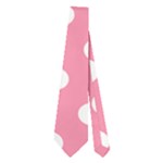 Polka Dots - White on Flamingo Pink Necktie (Two Side)