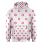 Polka Dots - Flamingo Pink on White Men s Pullover Hoodie
