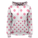 Polka Dots - Flamingo Pink on White Women s Pullover Hoodie