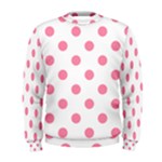 Polka Dots - Flamingo Pink on White Men s Sweatshirt