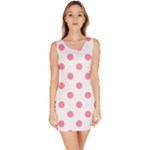 Polka Dots - Flamingo Pink on White Bodycon Dress