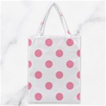 Polka Dots - Flamingo Pink on White Classic Tote Bag