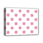 Polka Dots - Flamingo Pink on White Deluxe Canvas 14  x 11  (Stretched)
