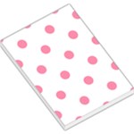 Polka Dots - Flamingo Pink on White Large Memo Pads