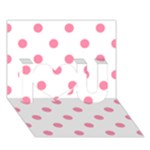 Polka Dots - Flamingo Pink on White I Love You 3D Greeting Card (7x5)