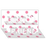 Polka Dots - Flamingo Pink on White Best Friends 3D Greeting Card (8x4)