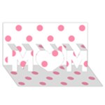 Polka Dots - Flamingo Pink on White MOM 3D Greeting Card (8x4)