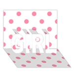 Polka Dots - Flamingo Pink on White GIRL 3D Greeting Card (7x5)
