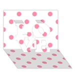 Polka Dots - Flamingo Pink on White LOVE 3D Greeting Card (7x5)