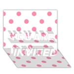 Polka Dots - Flamingo Pink on White YOU ARE INVITED 3D Greeting Card (7x5)