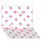 Polka Dots - Flamingo Pink on White Apple 3D Greeting Card (7x5)
