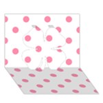 Polka Dots - Flamingo Pink on White Clover 3D Greeting Card (7x5)
