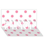 Polka Dots - Flamingo Pink on White #1 MOM 3D Greeting Cards (8x4)